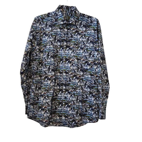 Alan Flusser Button Down Men's Casual button-up dress shirt sz Large - Picture 4 of 12